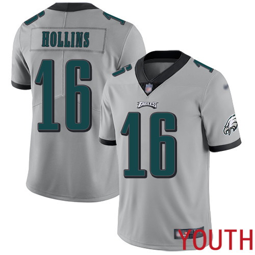 Youth Philadelphia Eagles #16 Mack Hollins Limited Silver Inverted Legend NFL Jersey Football->youth nfl jersey->Youth Jersey